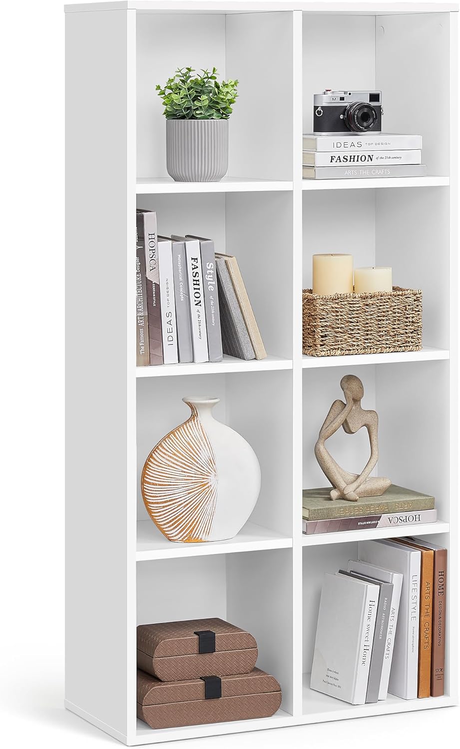 VASAGLE - bibliothèque cubique 8 cases - blanc - rangement modulable LBC24WT