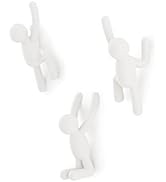 Ensemble de personnages muraux décoratifs blancs représentés en train de grimper ou de pendre dans diverses poses.