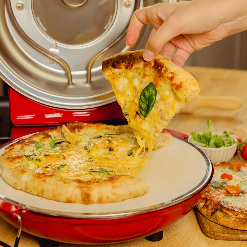 Cecotec - Fun Pizza&Co Mamma Mía Vista - 1200W - four pizza 420°C, minuterie 15 min, pierre, fenêtre