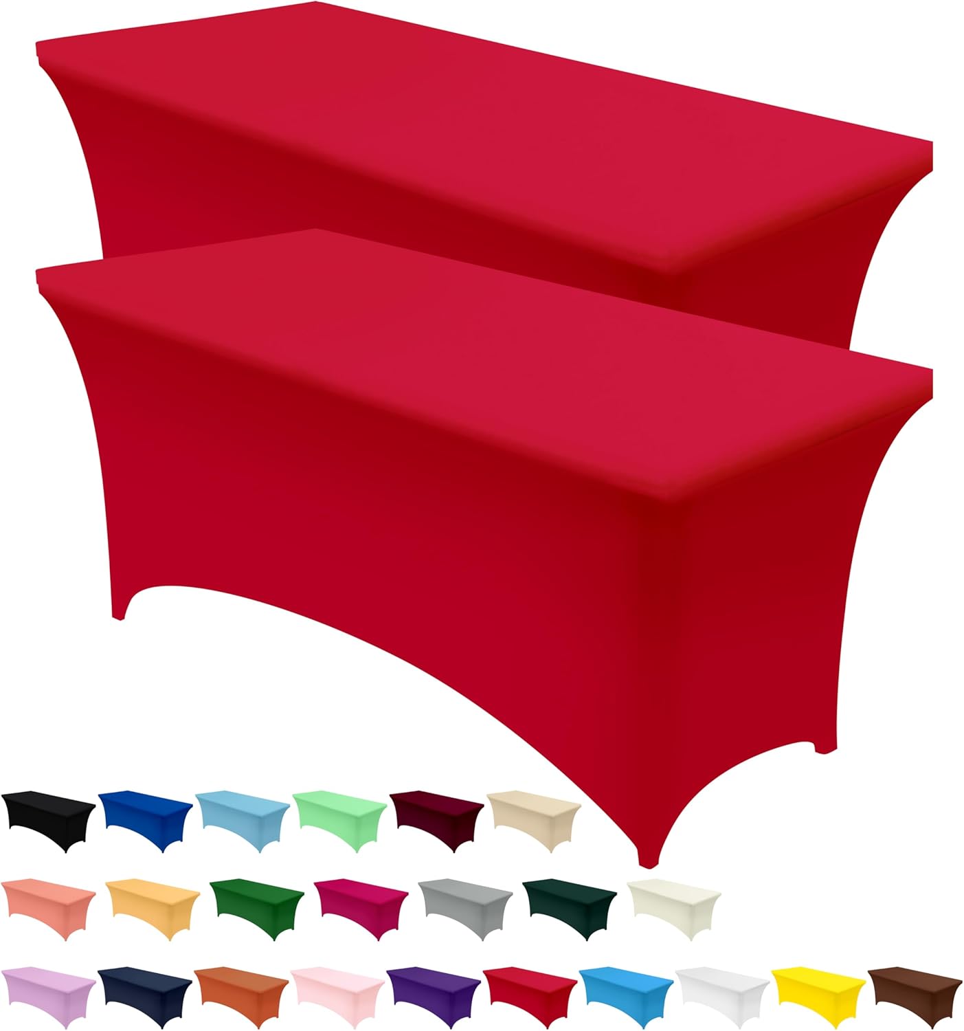 Utopia Kitchen - Nappe Extensible - 122 cm - Polyester spandex lavable, lot de 2, rouge