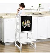 Tour d'apprentissage pour Enfants, Chaise pour Enfants avec Planche et Barre de sécurité, escabea...