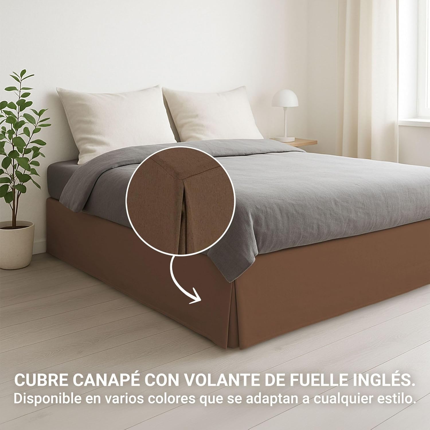 Drap-housse canapé - marron - 105x190/200 cm - antidérapant, respirant, fabrication Espagne