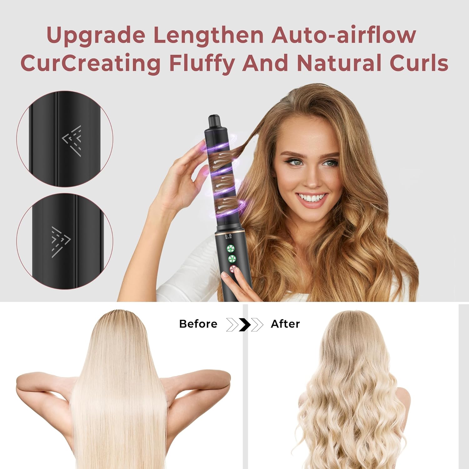 Air Styler 7 en 1 - sèche-cheveux 1300W ions - séchage rapide, 320M d'ions, 110000 tr/min, 20m/s