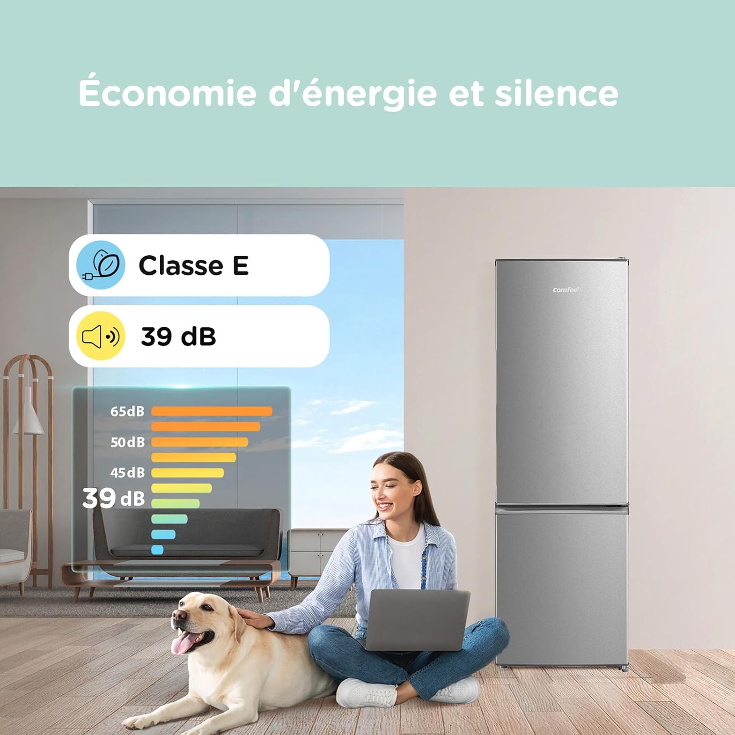 Comfee' - Combi Série - 177,3cm - 262L Low Frost, LED, Inox, RCB359IX2