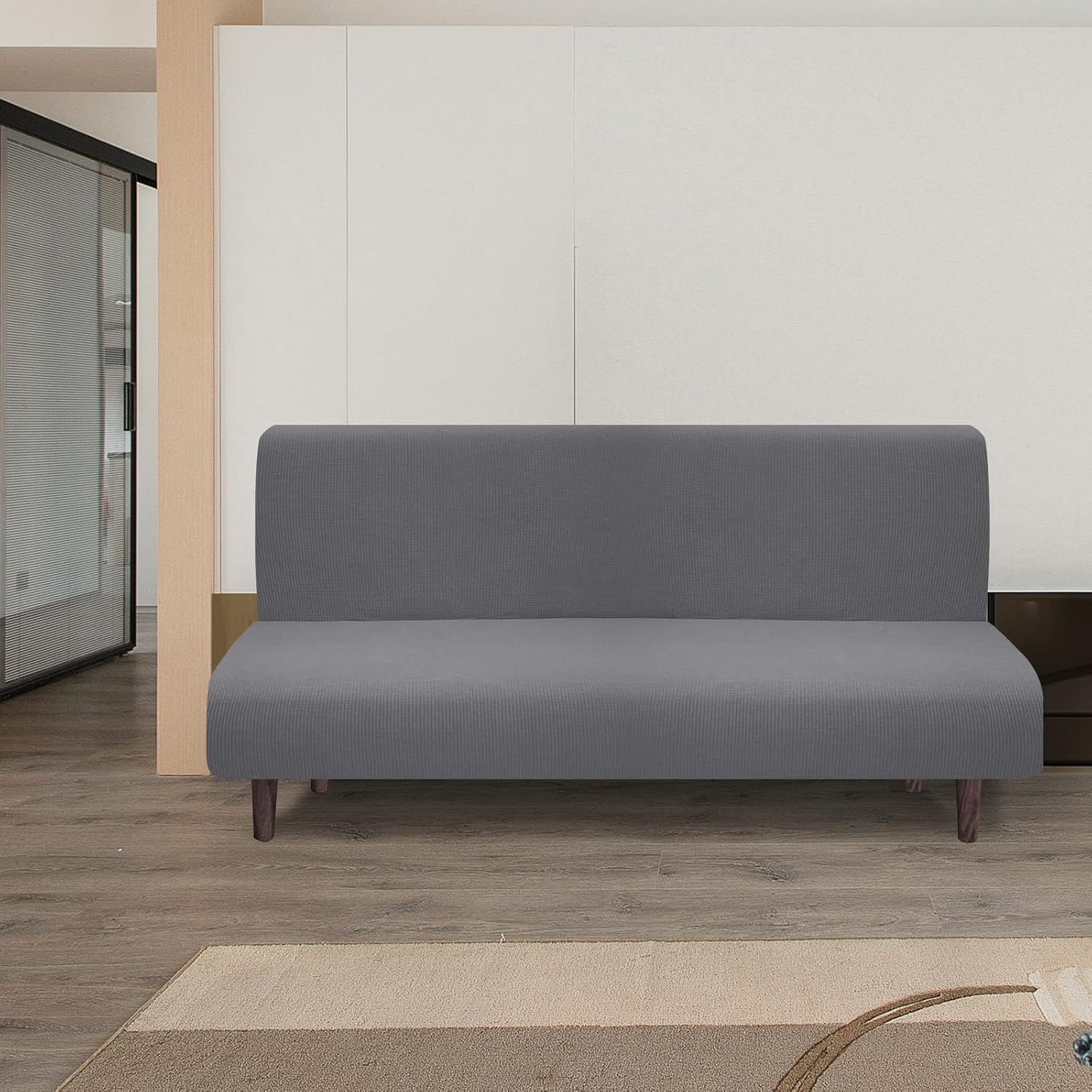 Granbest - housse futon élastique 120-160cm - imperméable, antidérapante, gris clair