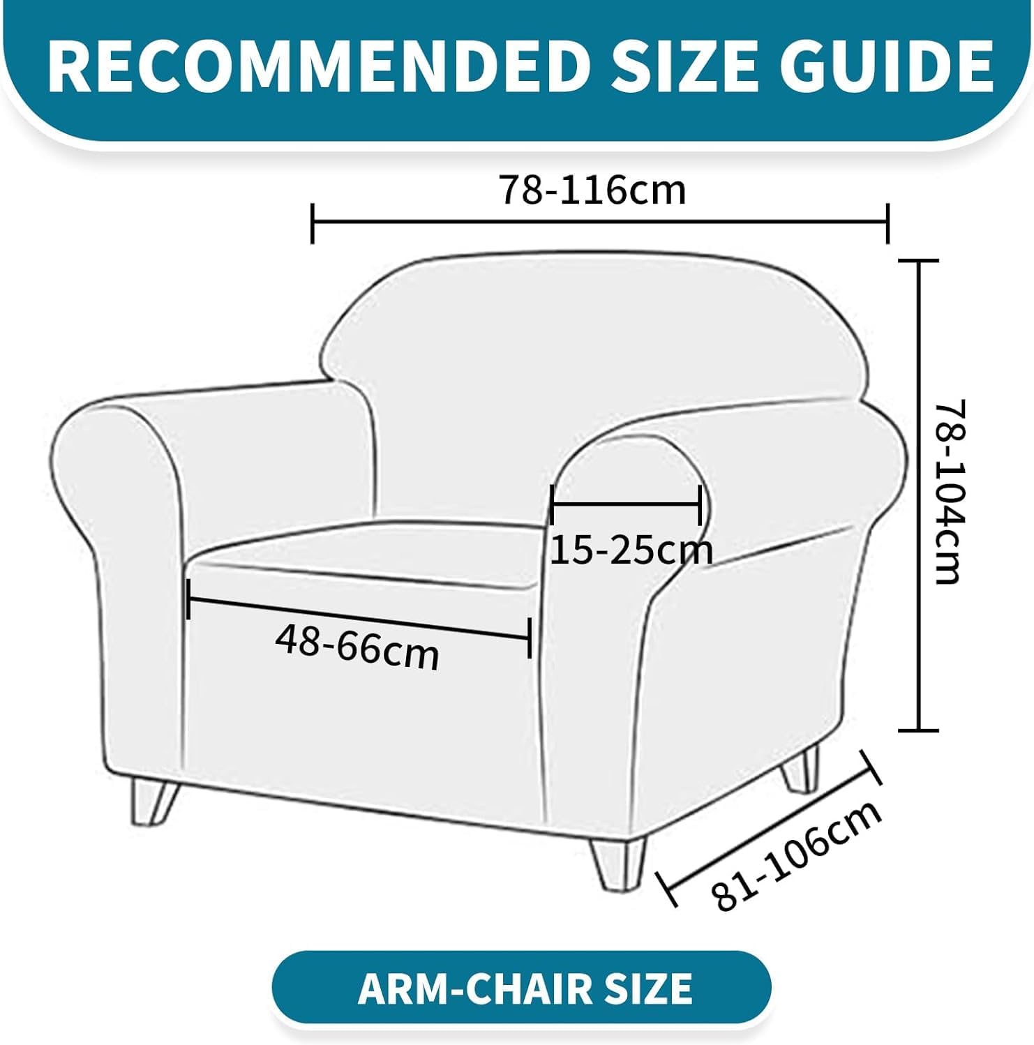 Housse canapé 1 place, extensible, accoudoirs, antidérapant, bleu