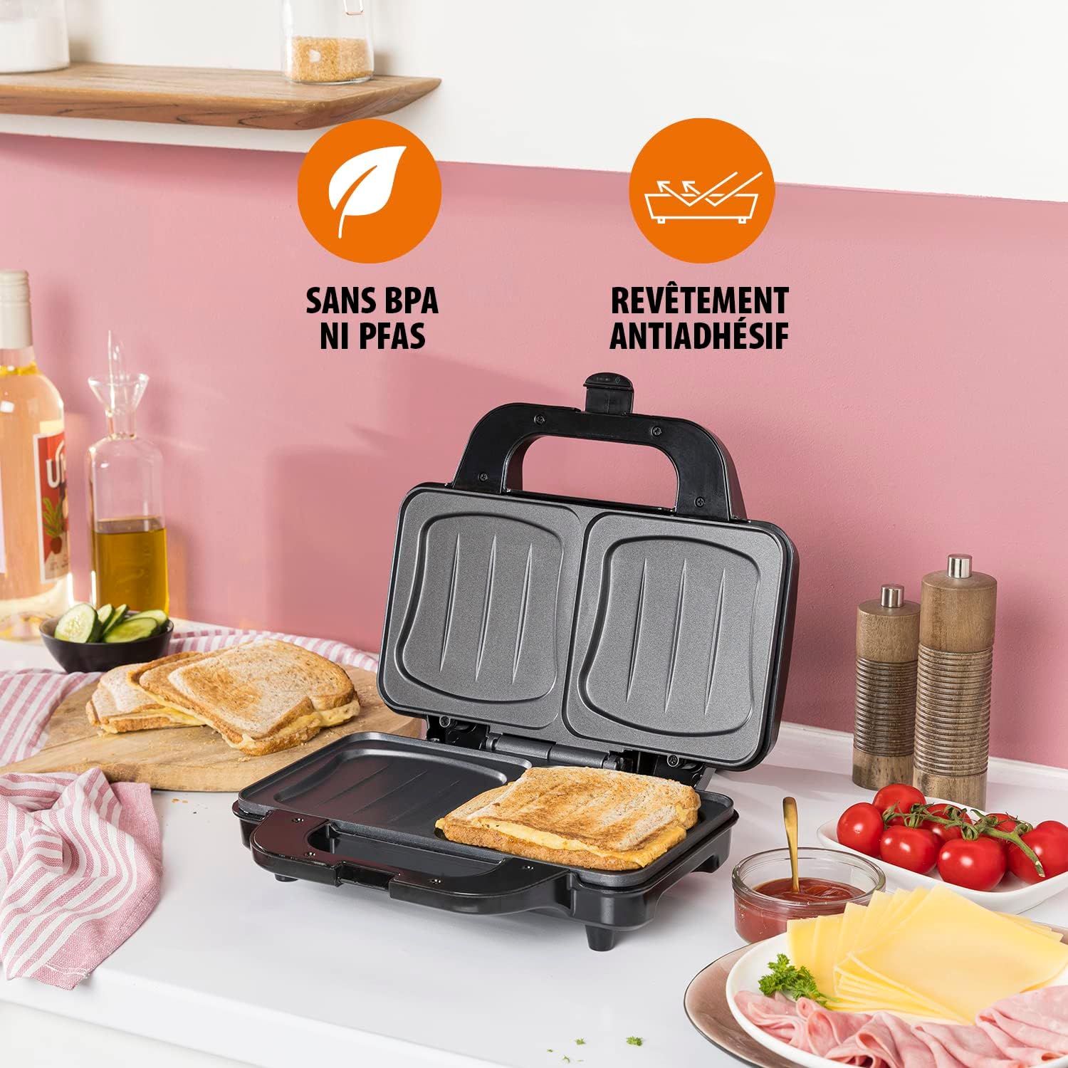 Tristar - Croque-monsieur 2 portions - plaques profondes, 900W - SA-3060
