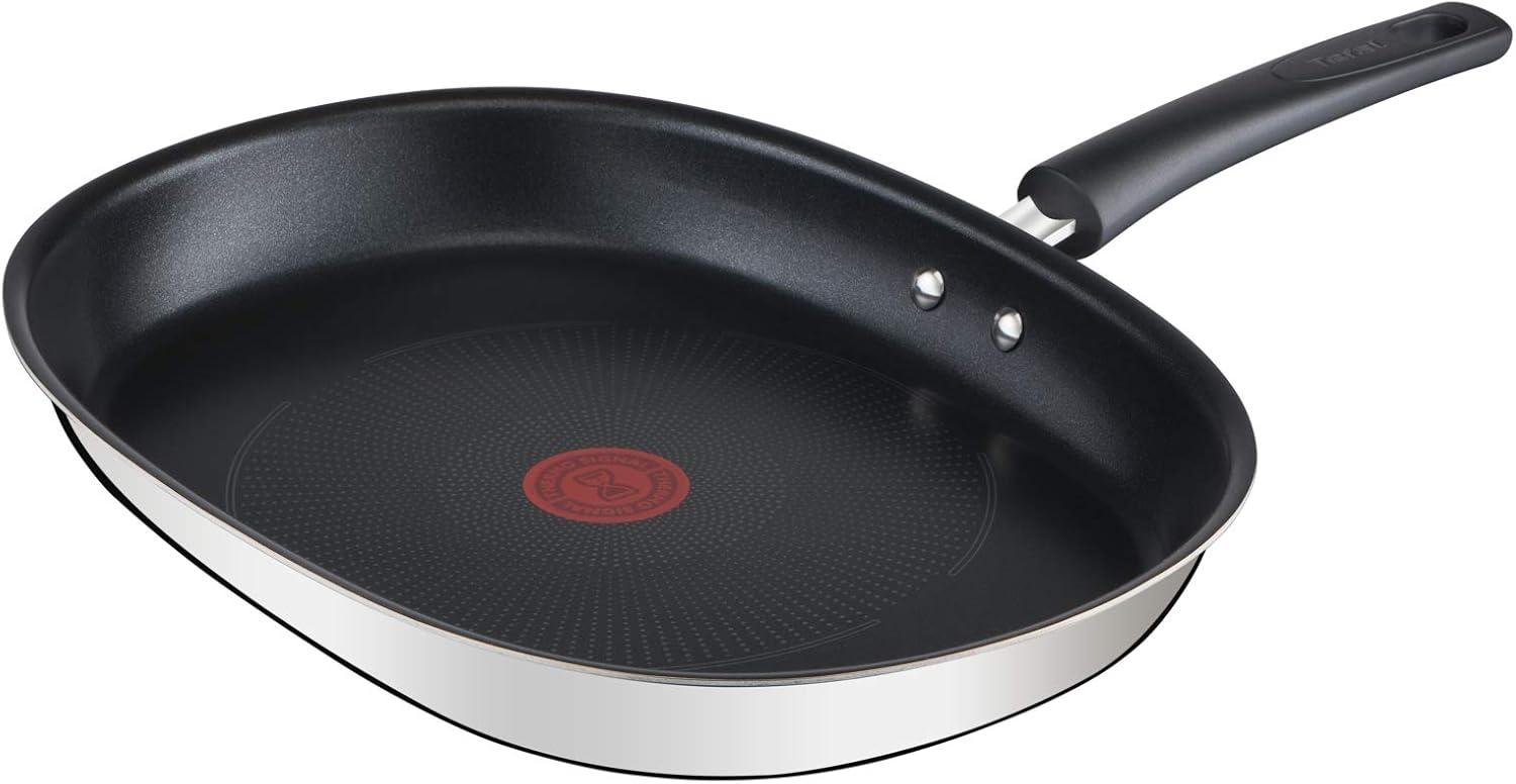 Tefal - Poêle à poisson série classique - 36 cm - Revêtement antiadhésif, noir et argent