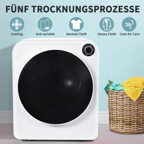 Sèche-linge mural 3kg, 830W, inox, 5 programmes, 62dB, compact