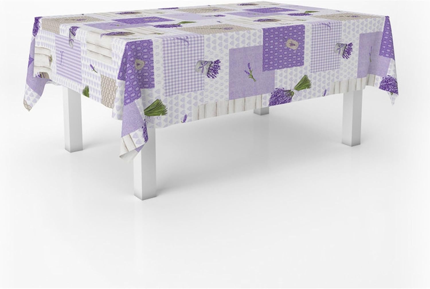 Nappe en toile cirée - rectangulaire Provence - 260x140 cm - anti-taches, imperméable, facile entretien