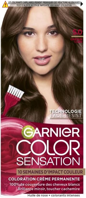 Garnier - Color Sensation - coloration crème, châtain clair, couvre 100%, tenue 10 semaines