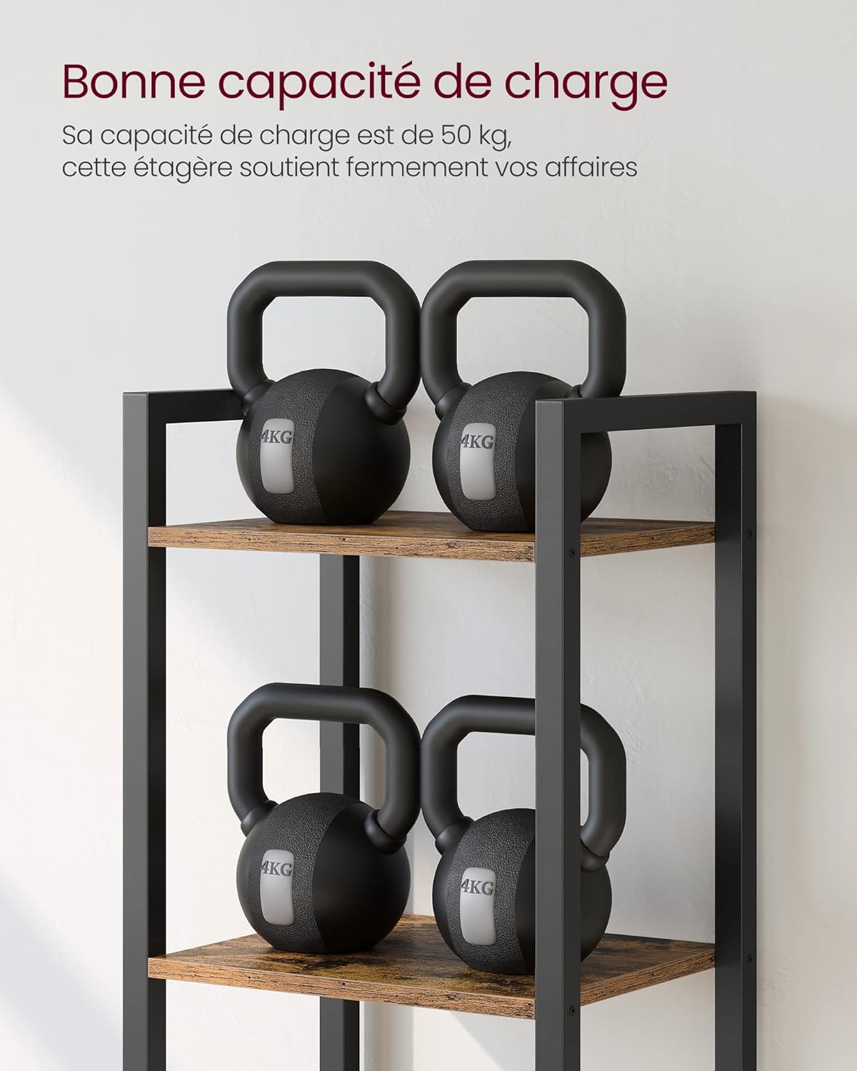 VASAGLE - étagère industrielle 30x40x187,5 cm, 6 niveaux, rangement, LLS101B01