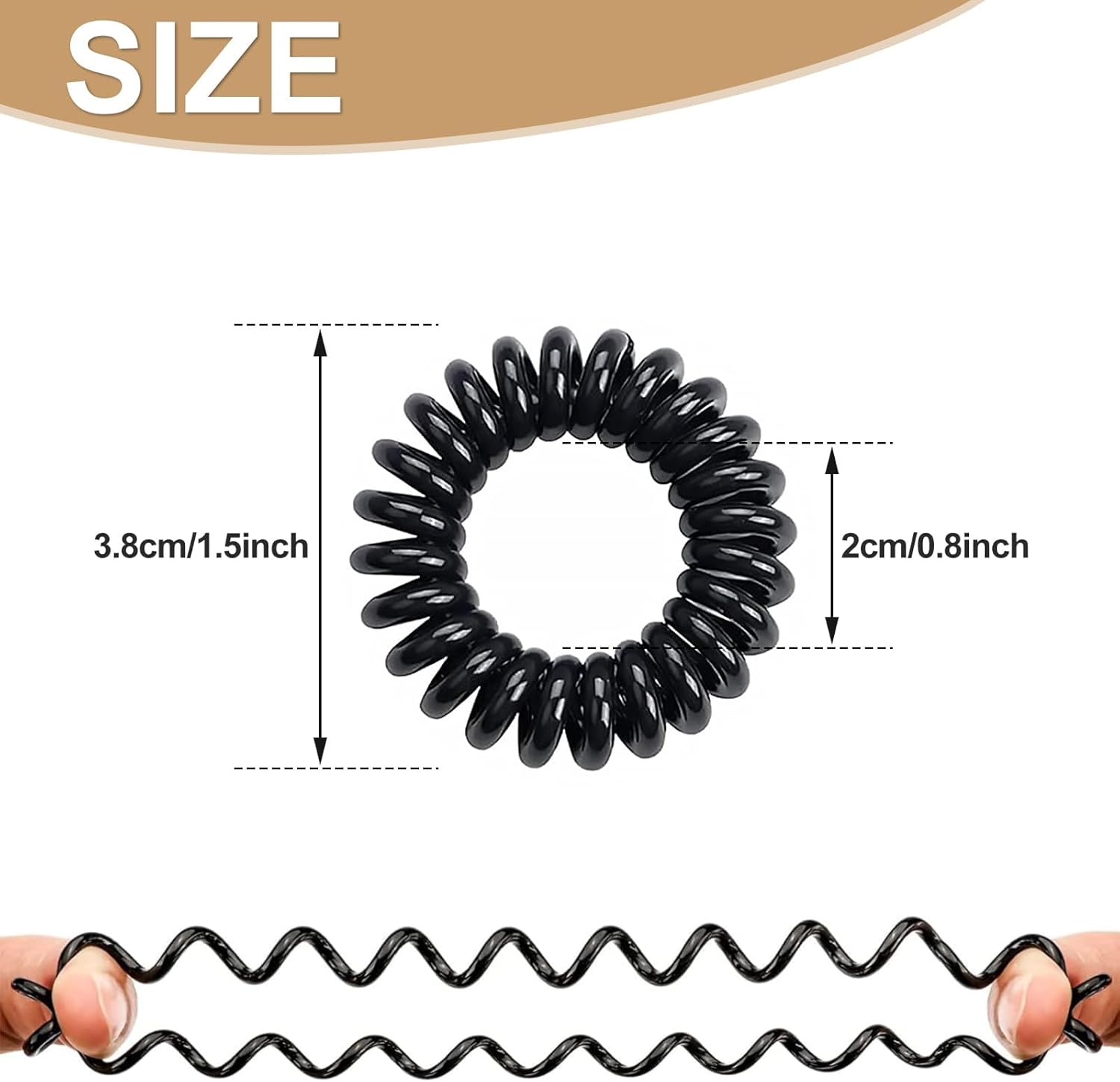 Élastiques cheveux - lot de 12 spirales - accessoires femme, fille