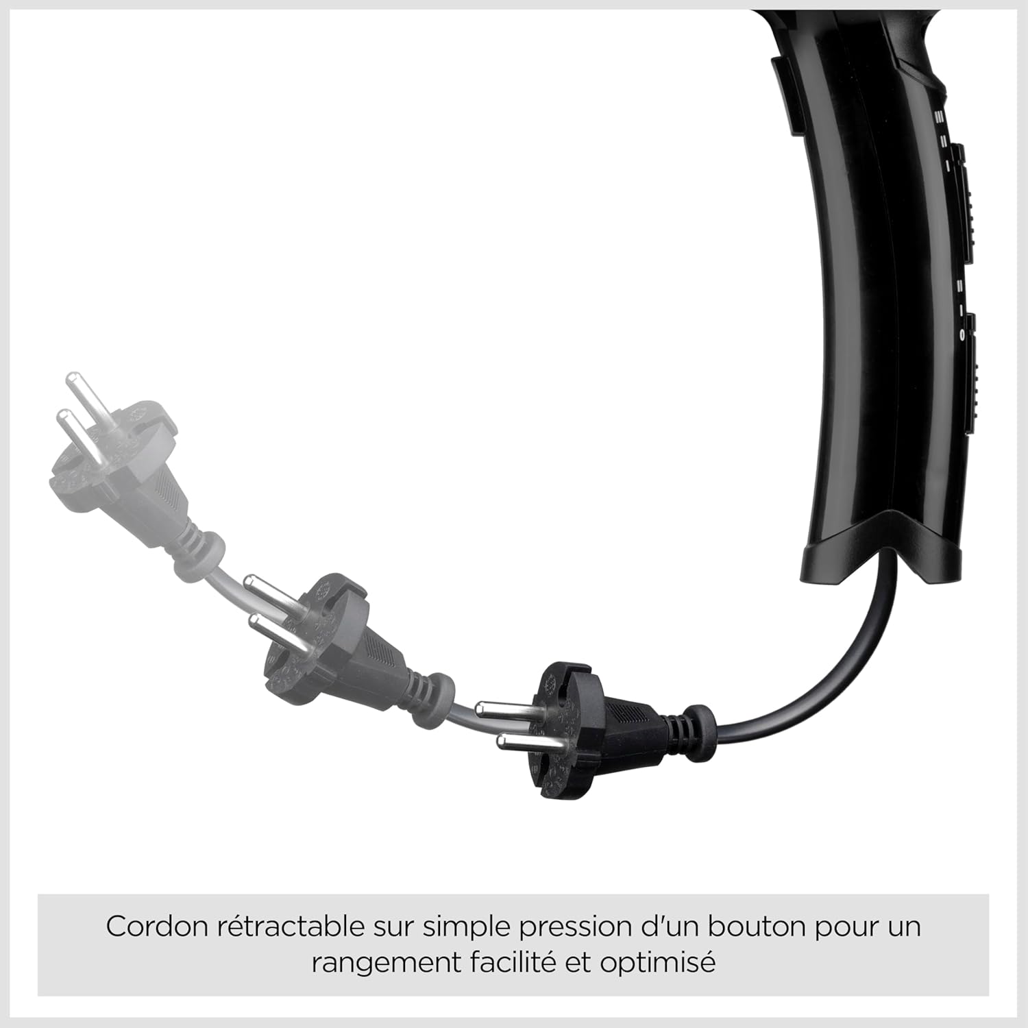 BaByliss - Cordkeeper sèche-cheveux 2000W, ionique, 3 temp., câble rétractable, D373E