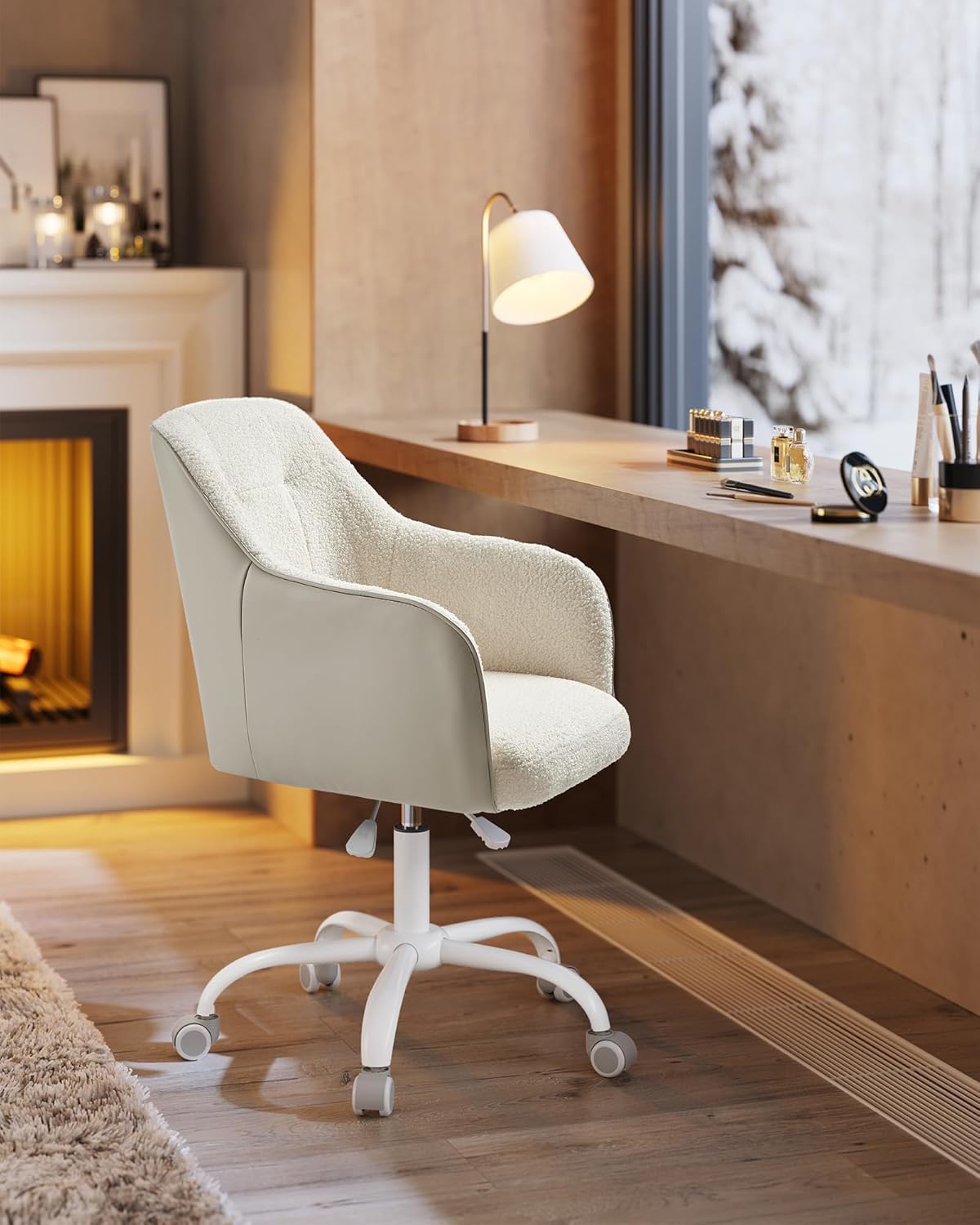 SONGMICS - chaise de bureau ergonomique, hauteur réglable, tissu respirant, acier, beige cappuccino, 110kg - OBG019W01