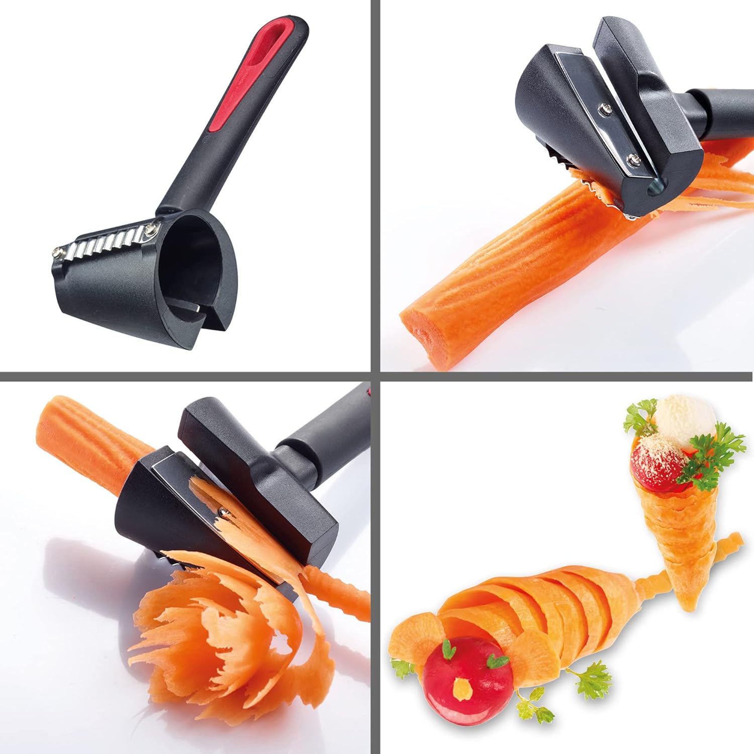 Westmark - Gallant trancheur décoratif - inox/plastique - pour spirales légumes, noir/rouge/argent, 29122270