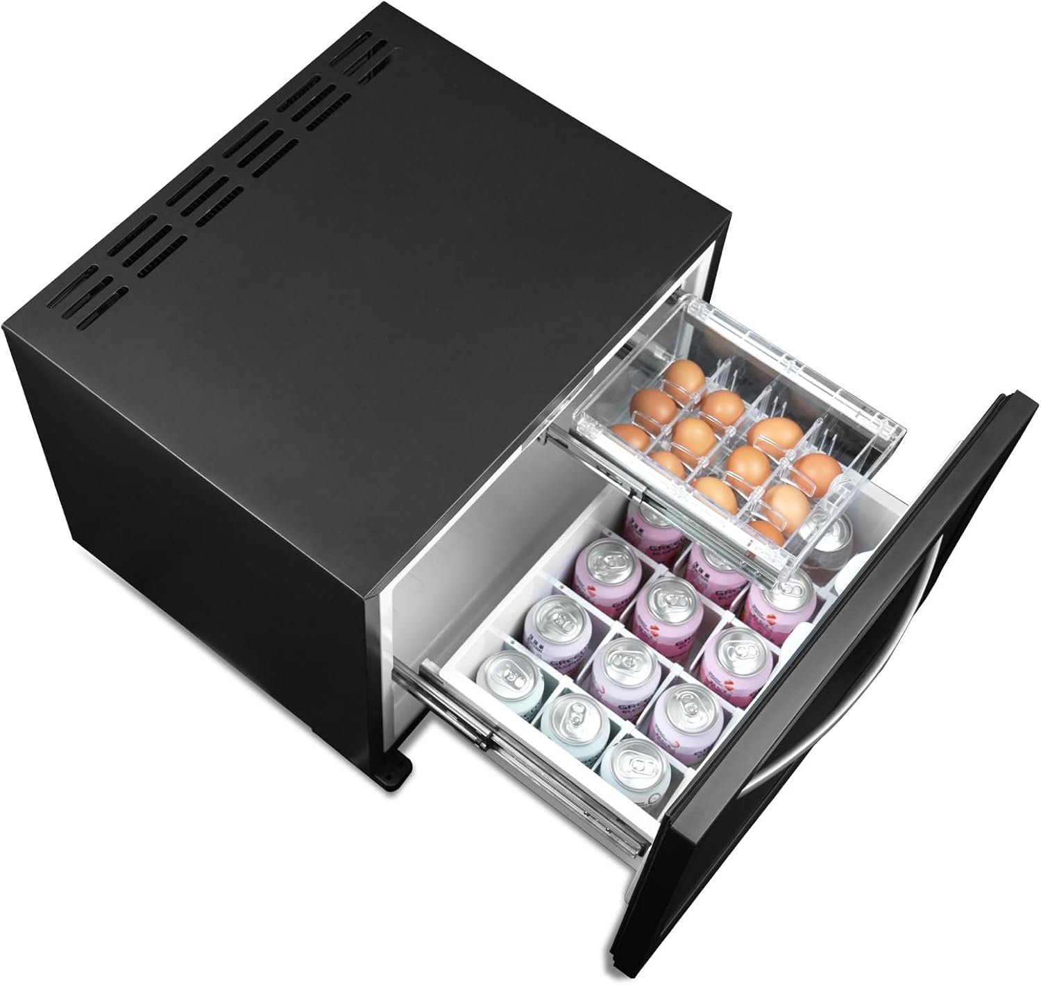 Smad - frigo tiroir camping car 45L - 55x50,8x42cm - 12V, 0-15°C, glacière tiroir