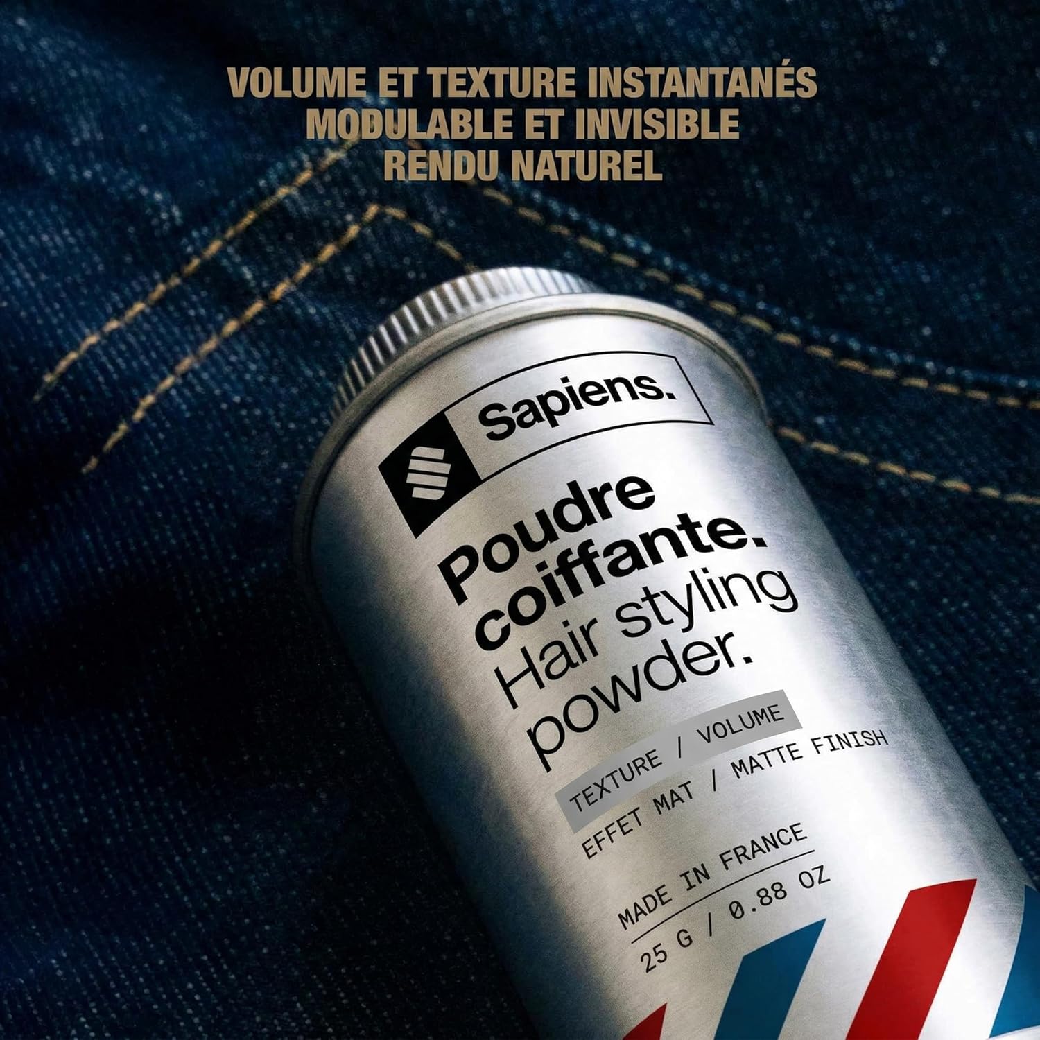 Sapiens - poudre coiffante homme 25g - volume instantané, effet mat