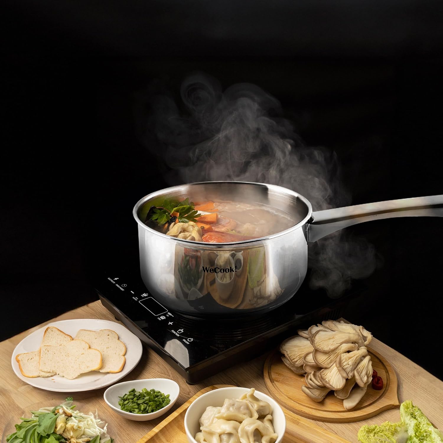 Wecook - casserole inox 18/10, 16 cm, 1,5L, bec verseur, induction