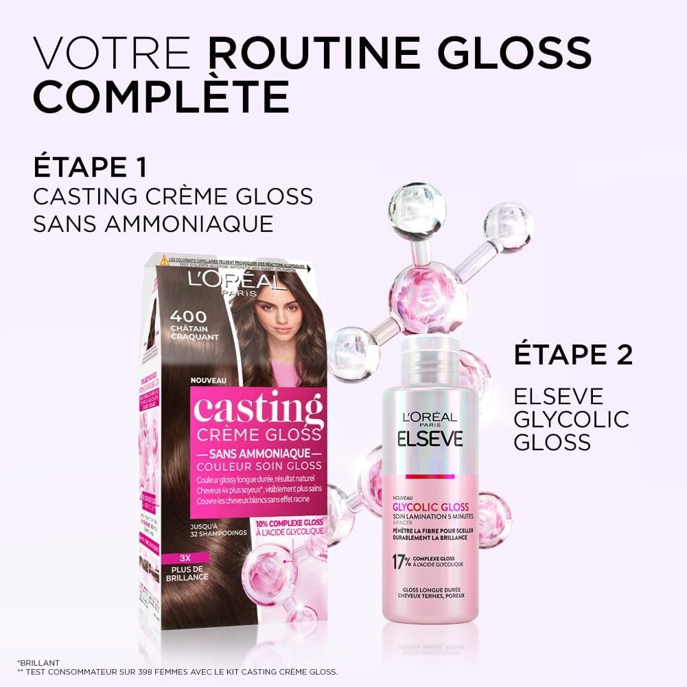 L'Oréal Paris - Casting Crème Gloss - soin coloration sans ammoniaque - Marron Glacé 415