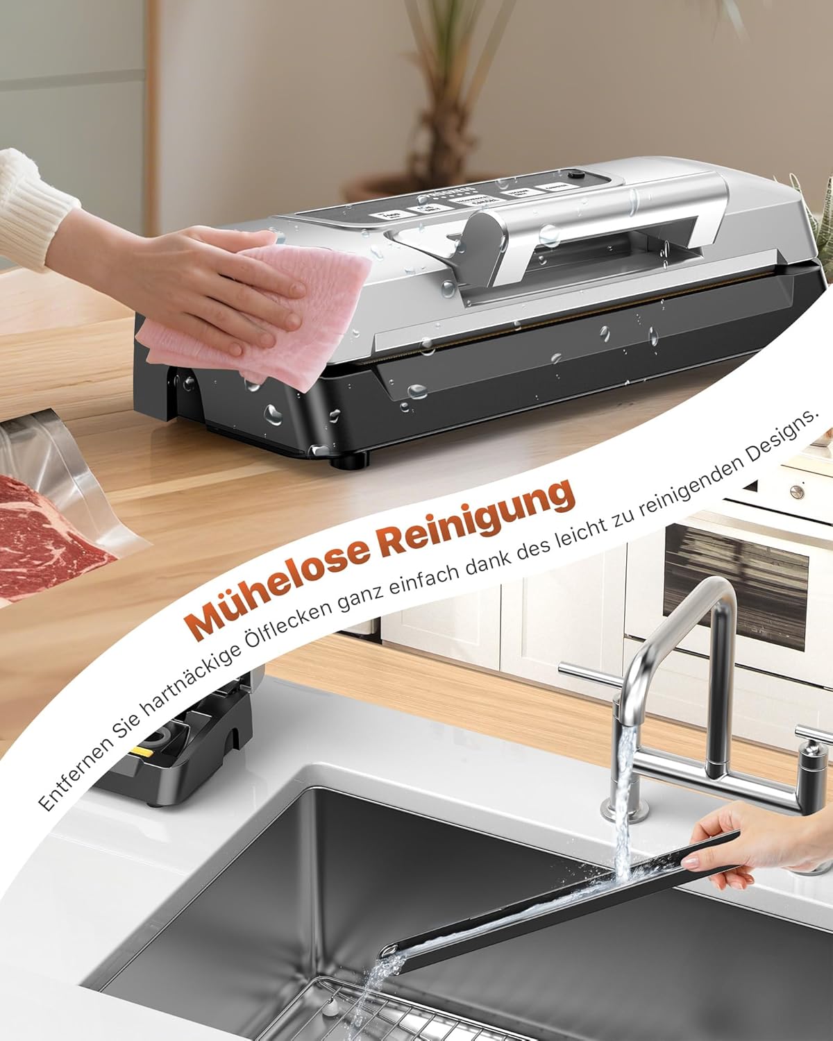 Machine sous vide alimentaire - 20L/min, 90kPa, double pompe, coupe-sacs