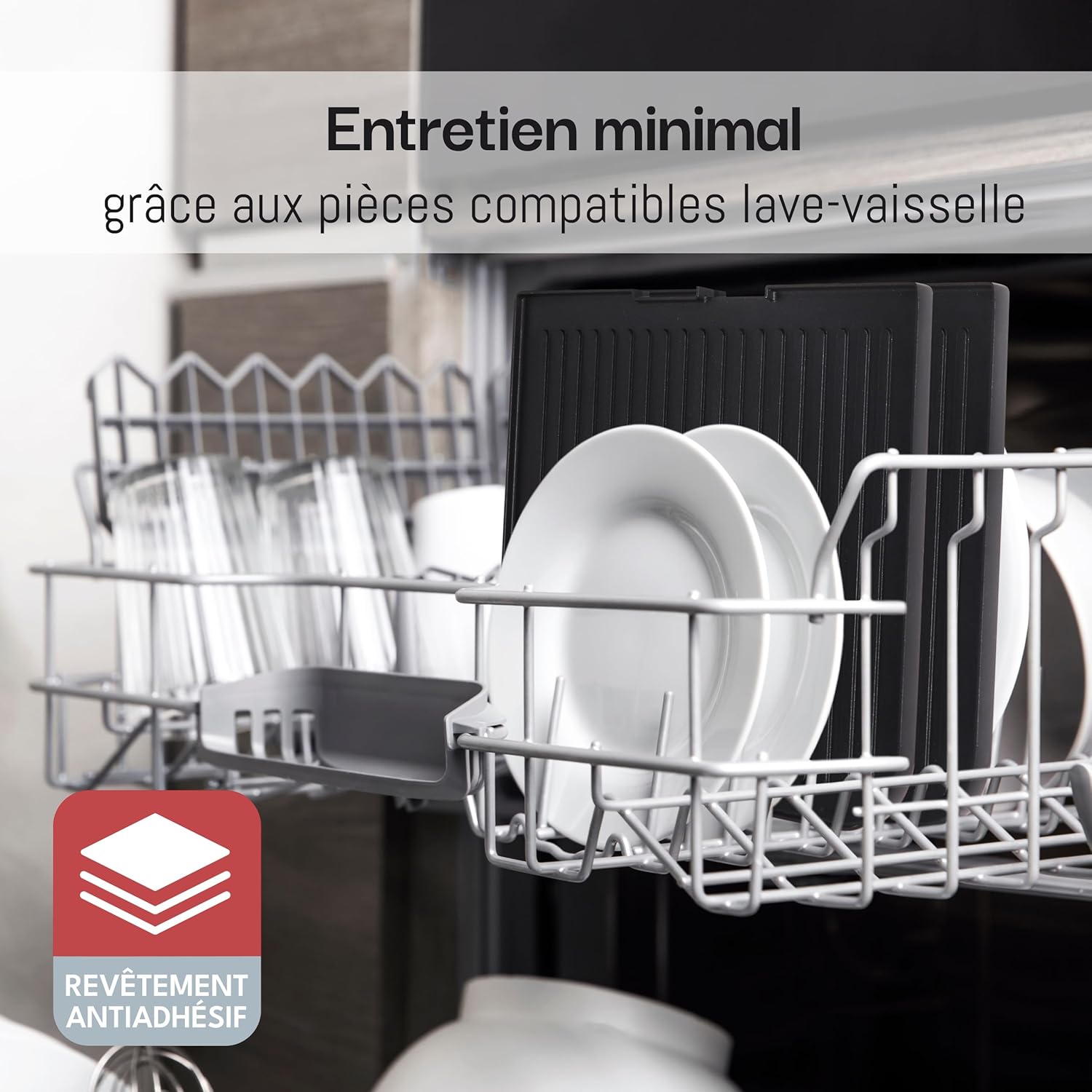 LEBENLANG - Plancha électrique inox XXL - 2400W, usage intérieur/extérieur, protection éclaboussures, pince incluse - LE