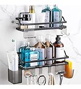 Dvocel Étagère de douche sans perçage en acier inoxydable Étagère murale autocollante pour salle de bain et cuisine