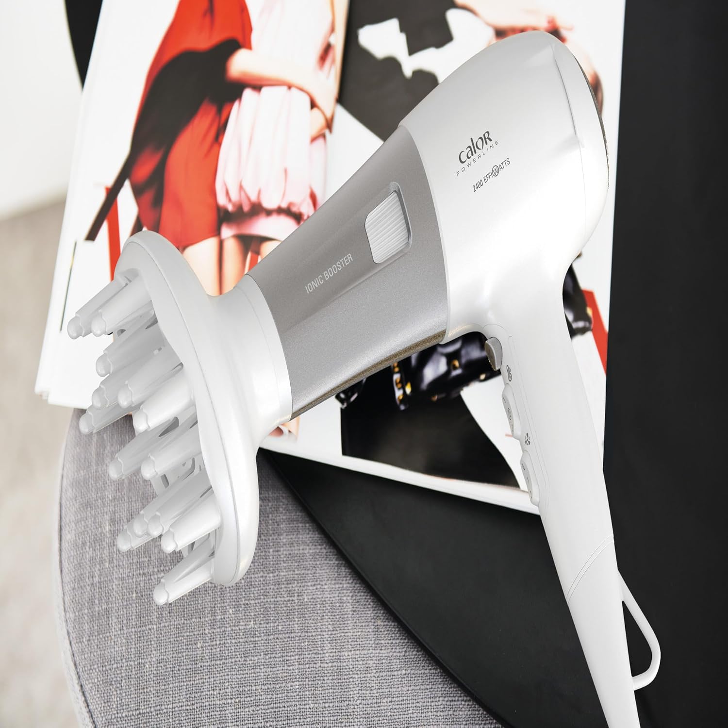 Calor - Powerline sèche-cheveux série - 6 réglages, Booster ionique, Thermo Control, accessoires - CV5930C0