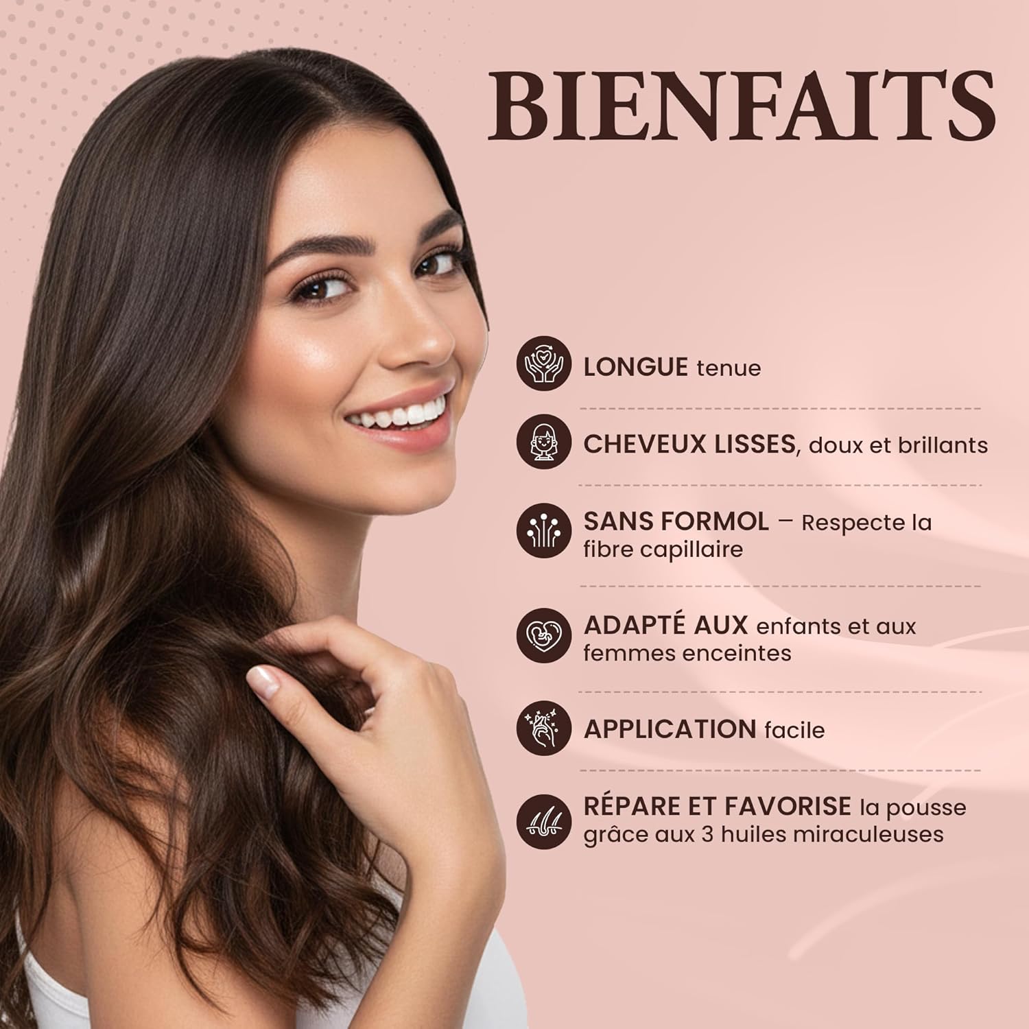 Kit lissage brésilien premium - nano indienne sans formol - huile croissance - longue durée - traitement pro