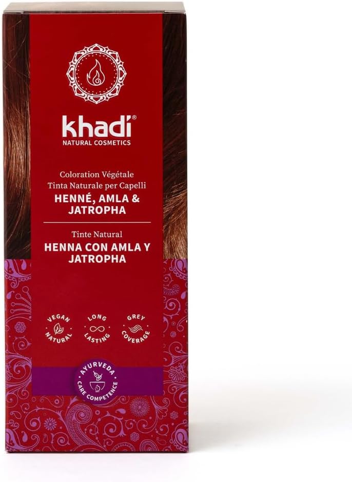 khadi - Henné Amla Jatropha - 100g - coloration rouge intense, végétale