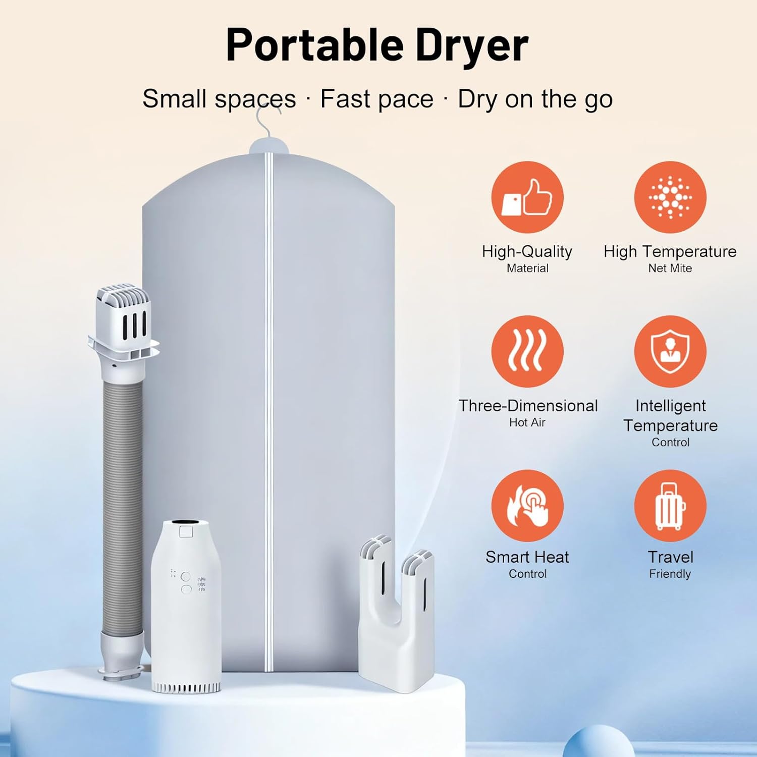 Sèche-linge portable - multifonction, minuterie 1-3h, compact, sèche vêtements et chaussures