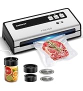 FRESKO Machine Sous Vide Alimentaire Automatique, 140W avec Double Scellage à Chaud, Mode Sec/Hum...