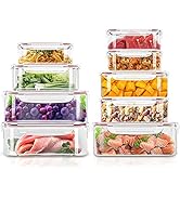 KICHLY 18 pièces de boîtes alimentaires hermétiques en plastique sans BPA avec couvercles, boîtes...