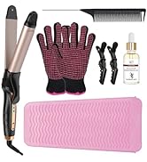 Shiyalan Fer à boucler et lisseur 2 en 1, fer à friser et lisser, 1 pouce Ceramic négatif Ionic Hair Curler avec ajustement...