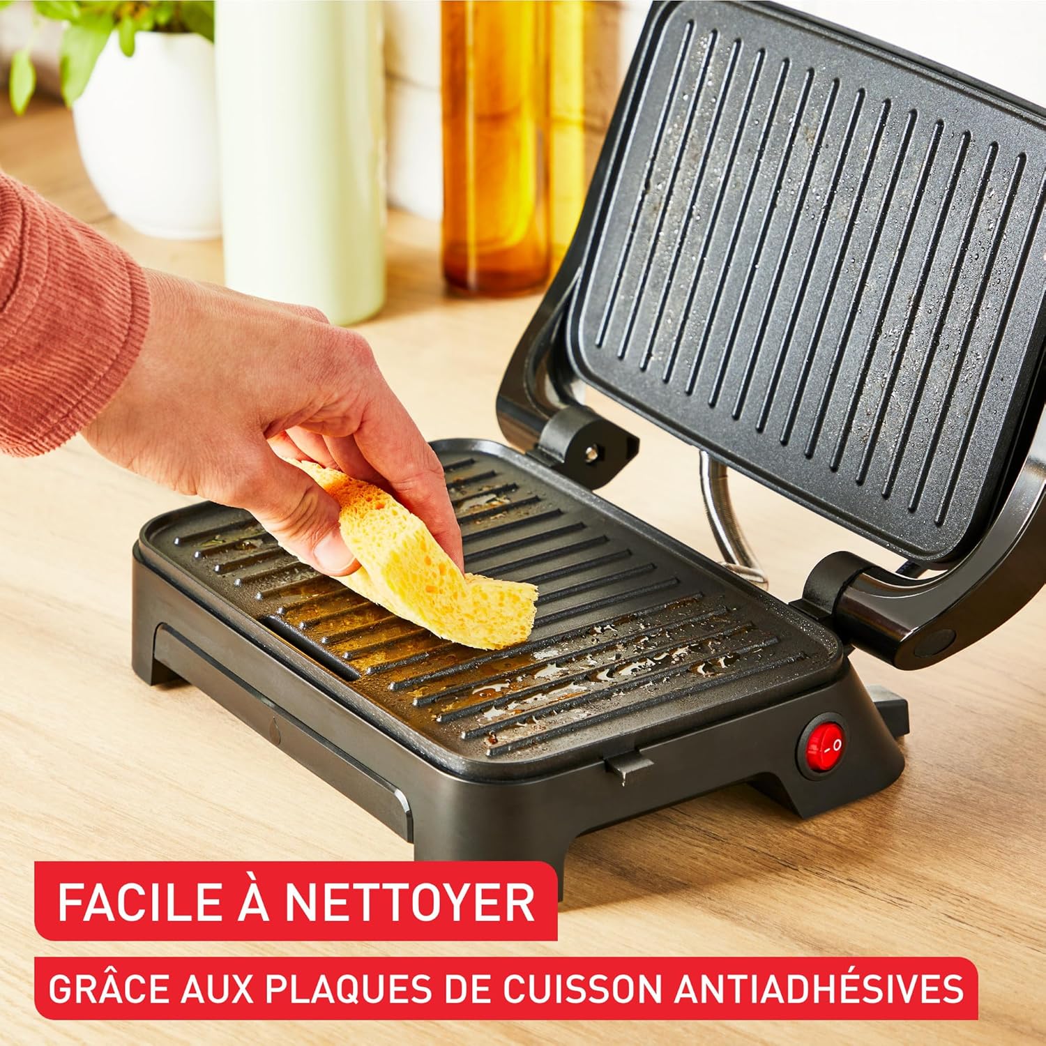 Tefal - Inicio Compact - grill panini antiadhésif, facile à nettoyer - GC270D10