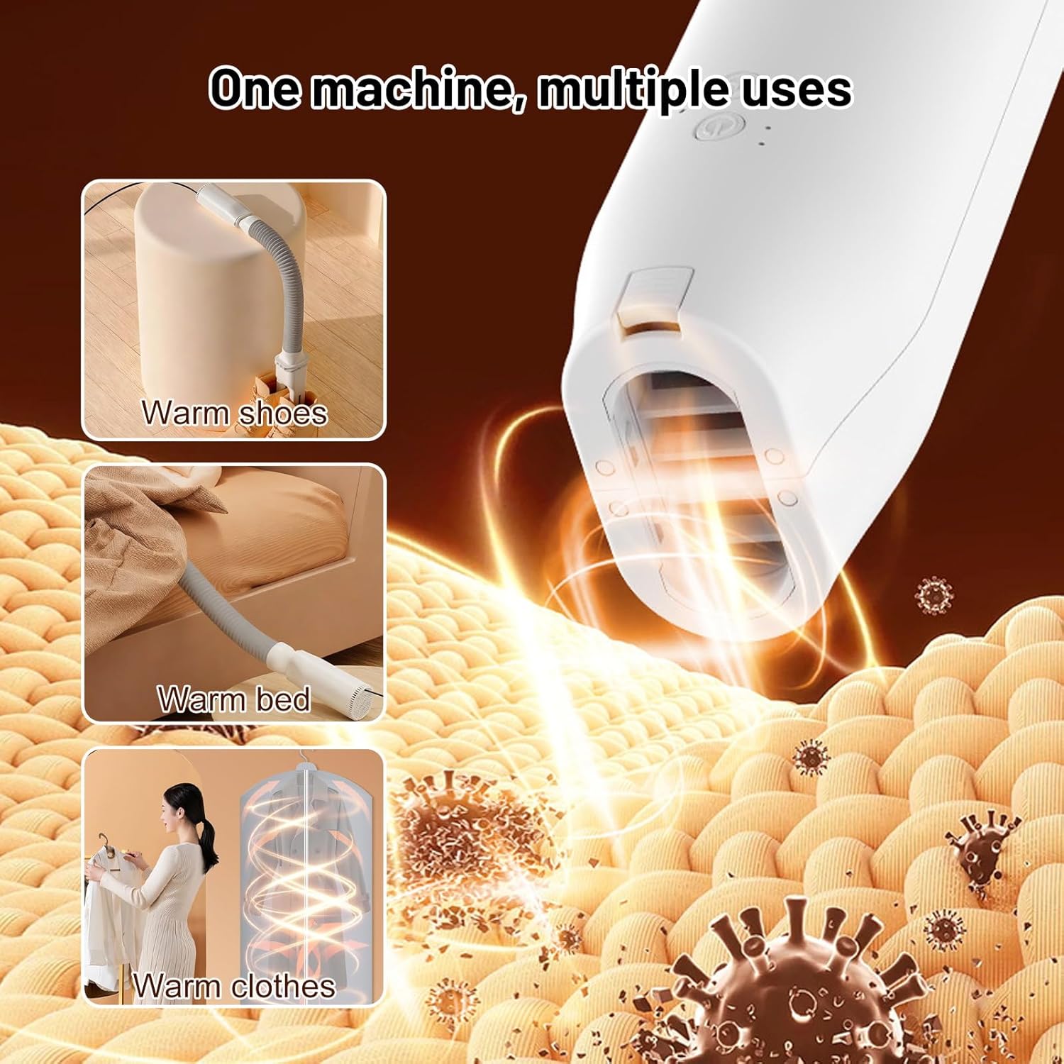 Sèche-linge portable - multifonction, minuterie 1-3h, compact, sèche vêtements et chaussures