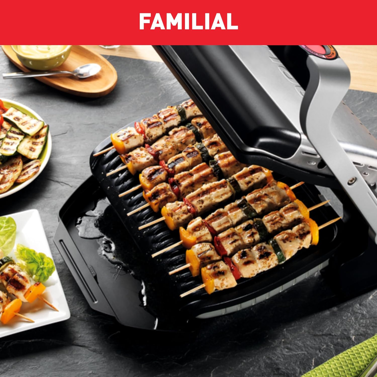 Tefal - Optigrill+ série - 4 personnes, 6 programmes, mode manuel, GC712D12