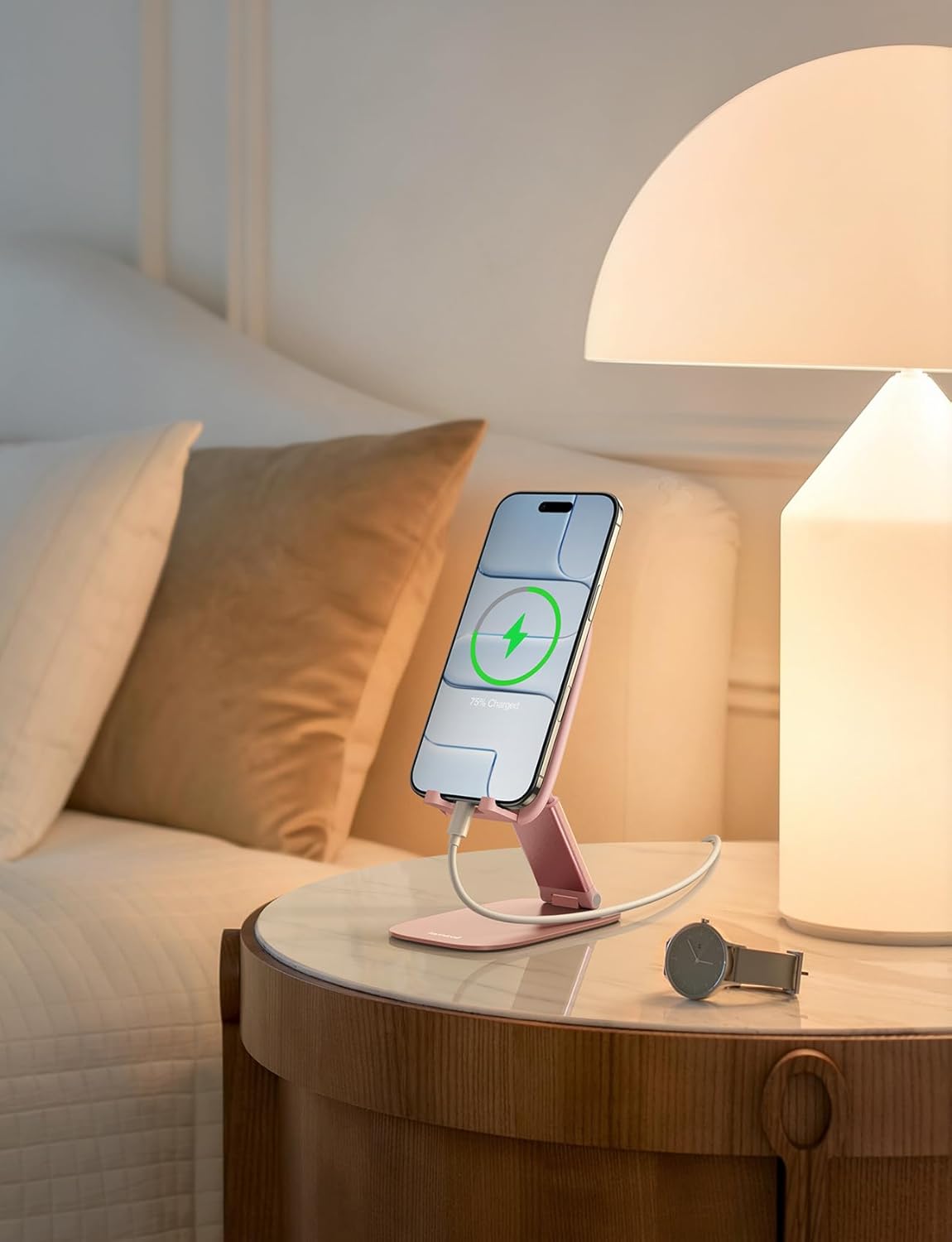 Lamicall - support téléphone pliable - 15mm - base métal, hauteur et angle réglables, compatible smartphones