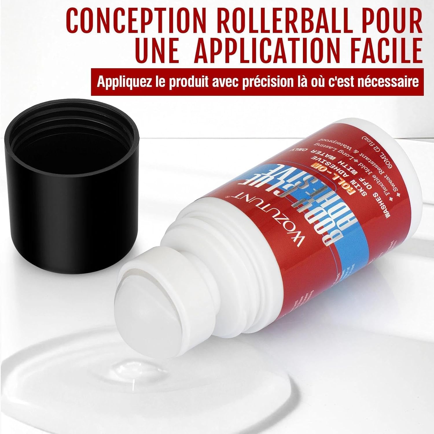 Colle corporelle – bille, 2pcs – résistante sueur, lavable eau, adhésif textile