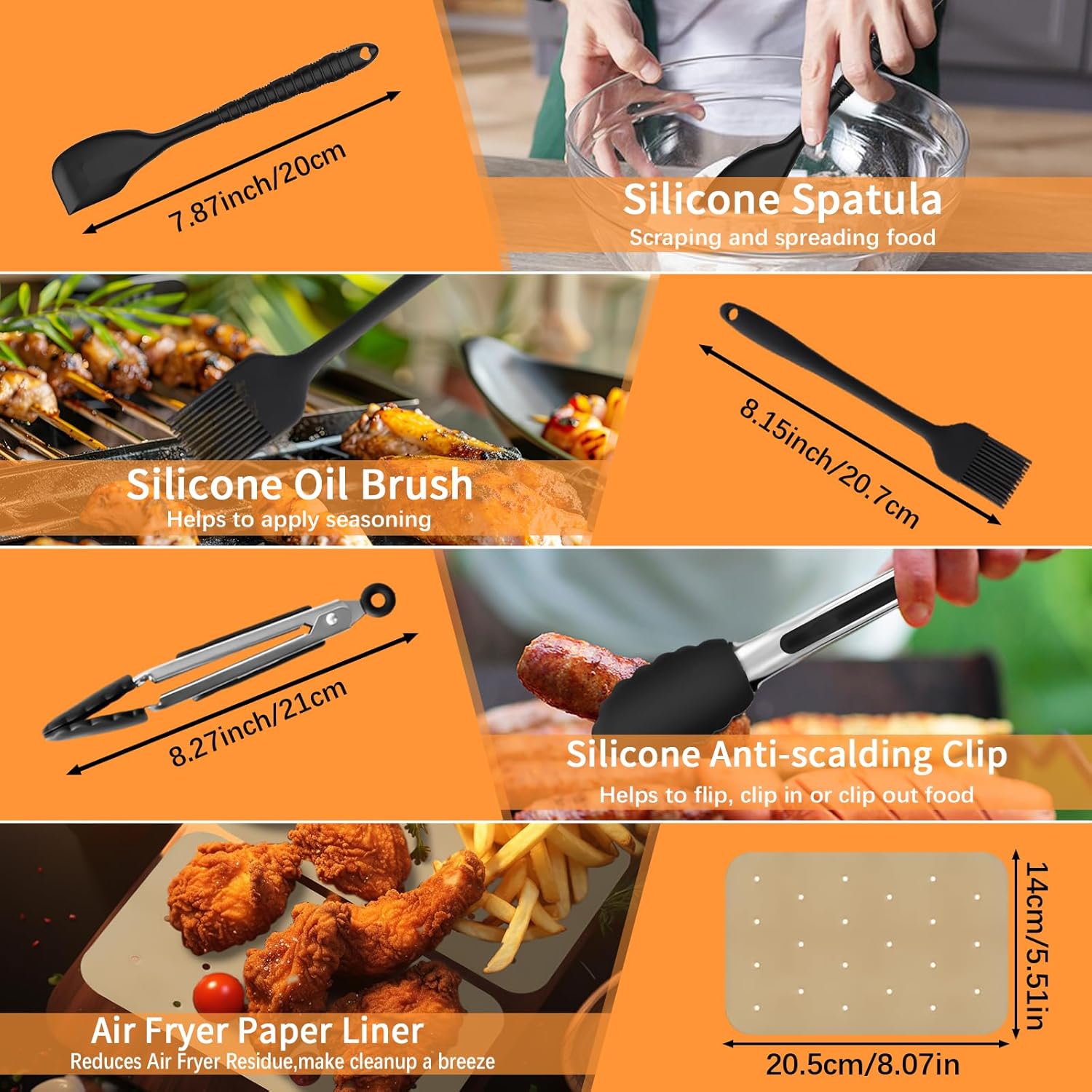 Moule Silicone Air Fryer - accessoires silicone 24 pièces - pour Ninja Foodi FlexDrawer 10,4L/5,2L - AF500EUCP