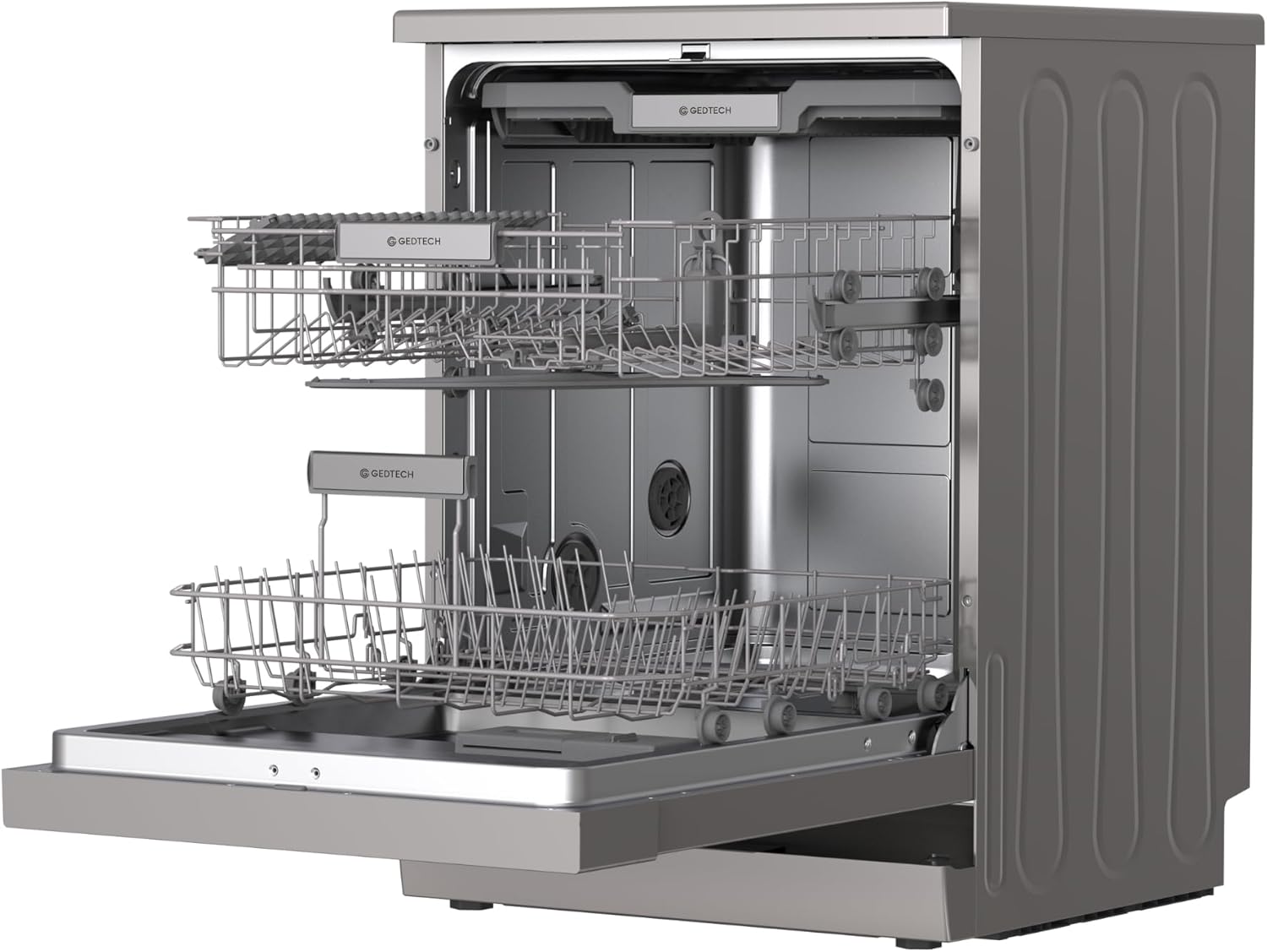 GEDTECH - Lave-vaisselle Série GLV - 15 couverts, inox, ultra silencieux, départ différé, classe C, GLV1542IX