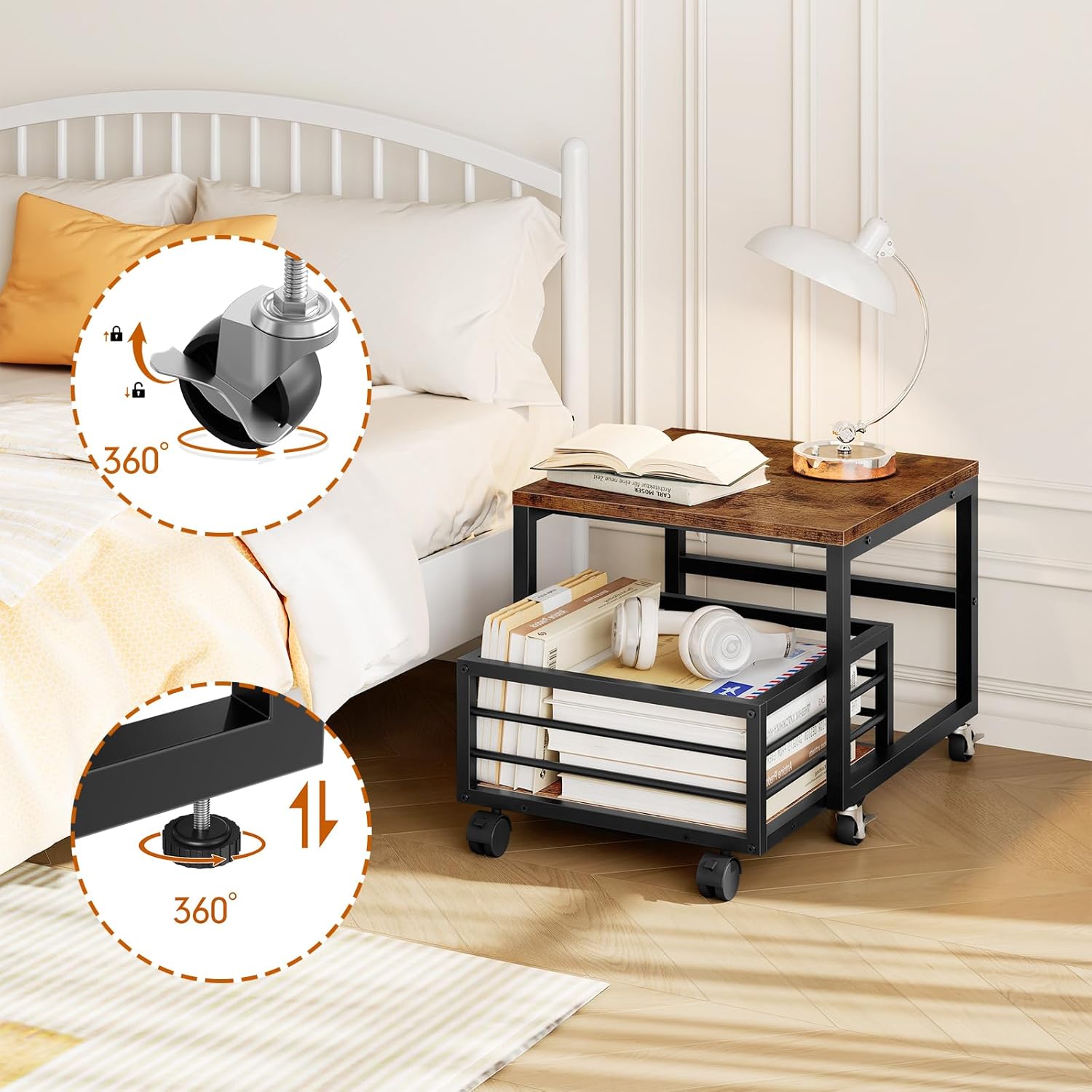 HOOBRO - support mini-réfrigérateur, métal, roulettes, EBF155TL01