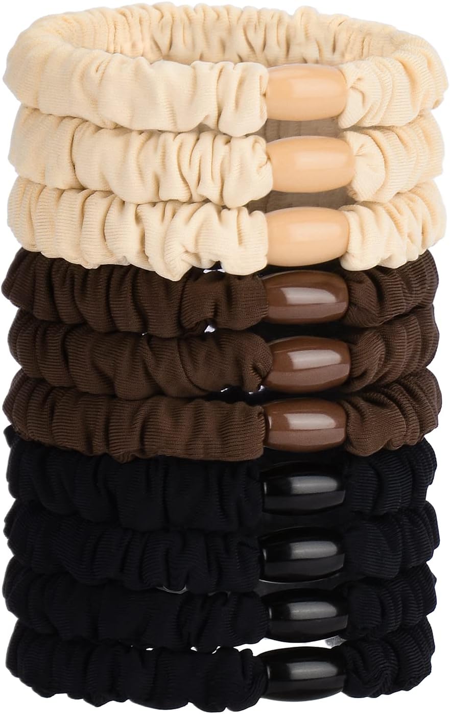 JessLab - Elastiques cheveux satin - lot de 10 - doux, anti-dommage