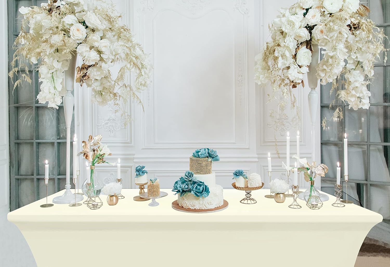 Utopia Kitchen - nappe extensible - 122 cm - polyester/spandex, lavable, infroissable, lot de 2