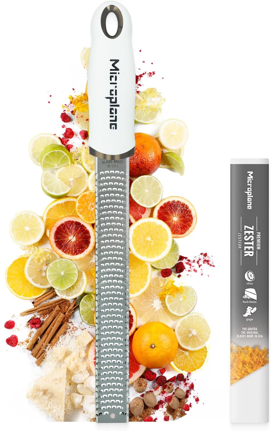 Microplane - râpe à zesteur série fine - 32 cm - acier inox, lame fine, blanc