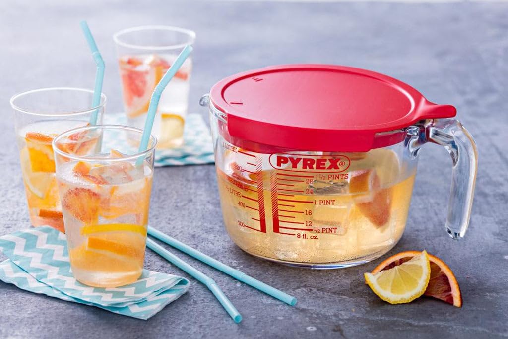Pyrex - Classic Broc mesureur 1L - verre, couvercle - 20,9x16,1x11,2cm - 8022313