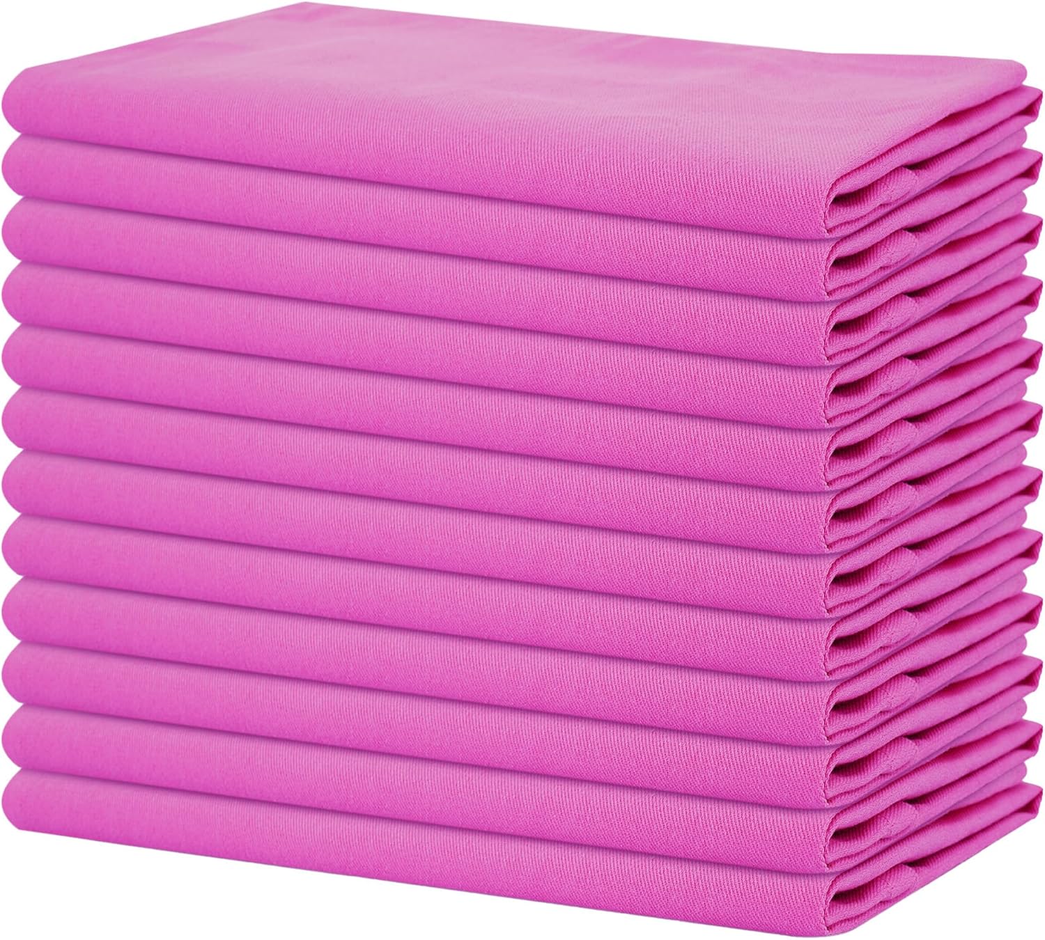 Sweet Needle - serviettes de table surdimensionnées 45x45 cm coton épais coins arrondis, lot de 12, rose
