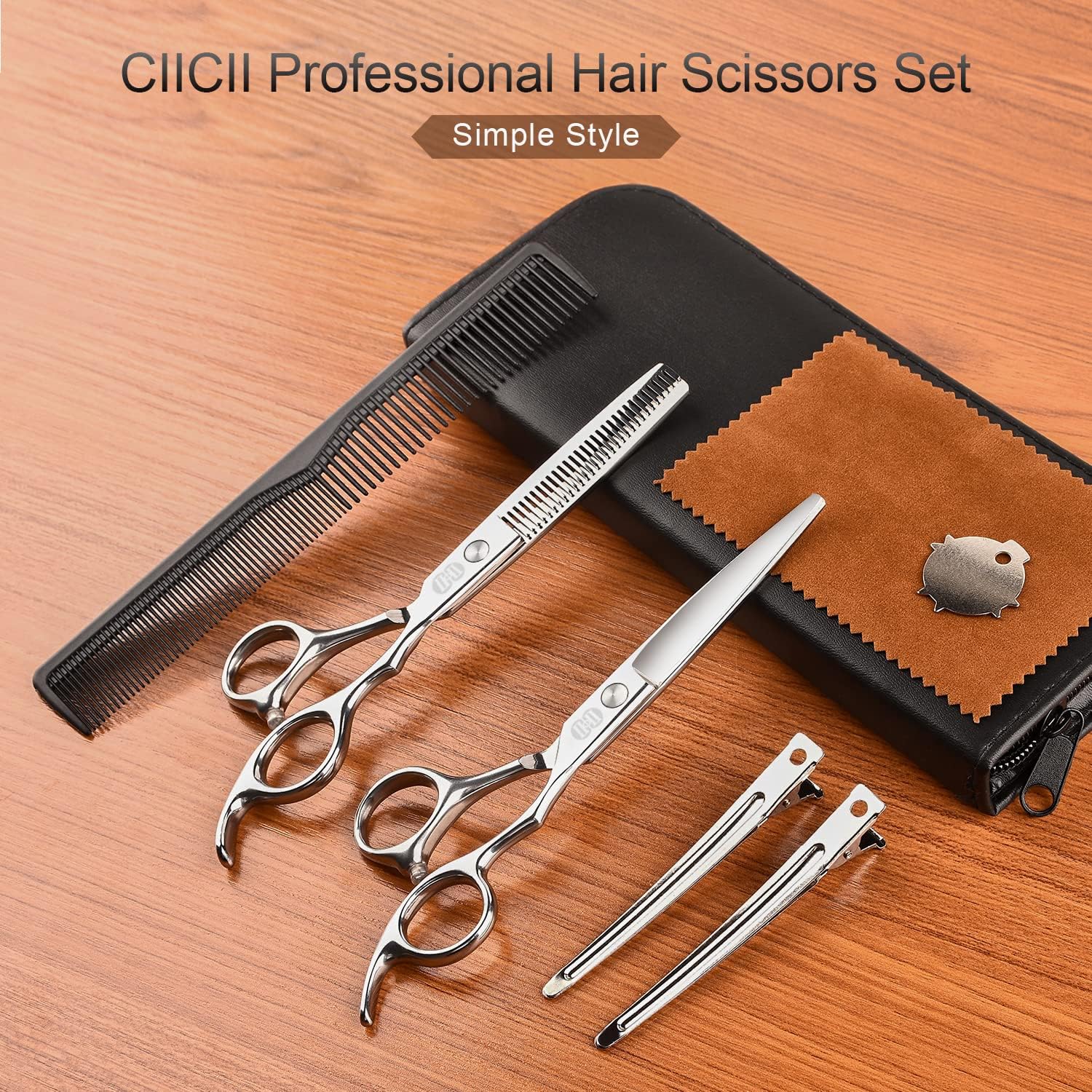 CIICII - Kit Ciseaux Professionnel - 6,7'' - Coupe & effilage cheveux