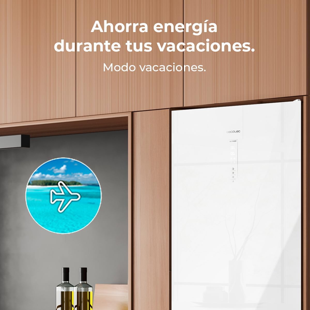 Cecotec - Bolero CoolMarket Combi 356 - 200x60 cm - verre, No Frost, faible conso - 356 White Glass D.