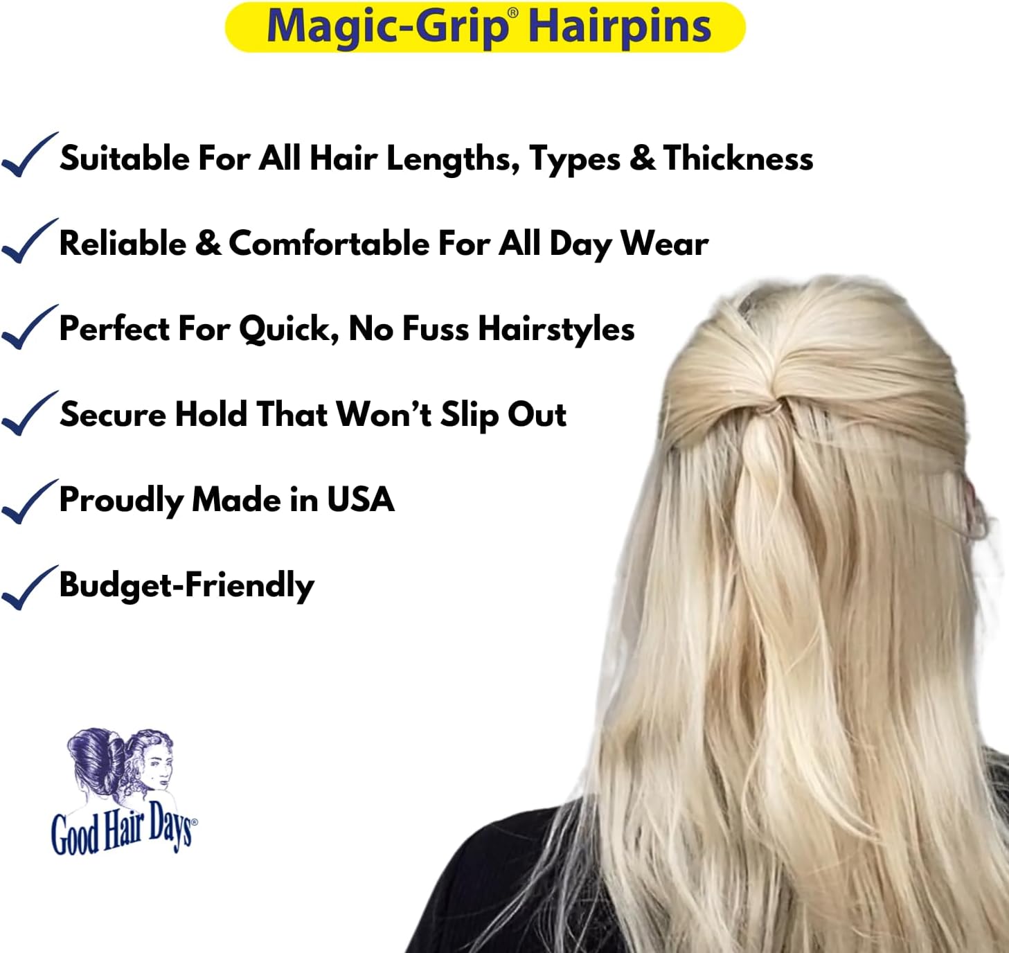 Good Hair Days - Magic Grip - 10 épingles - maintien sécurisé, lot 10